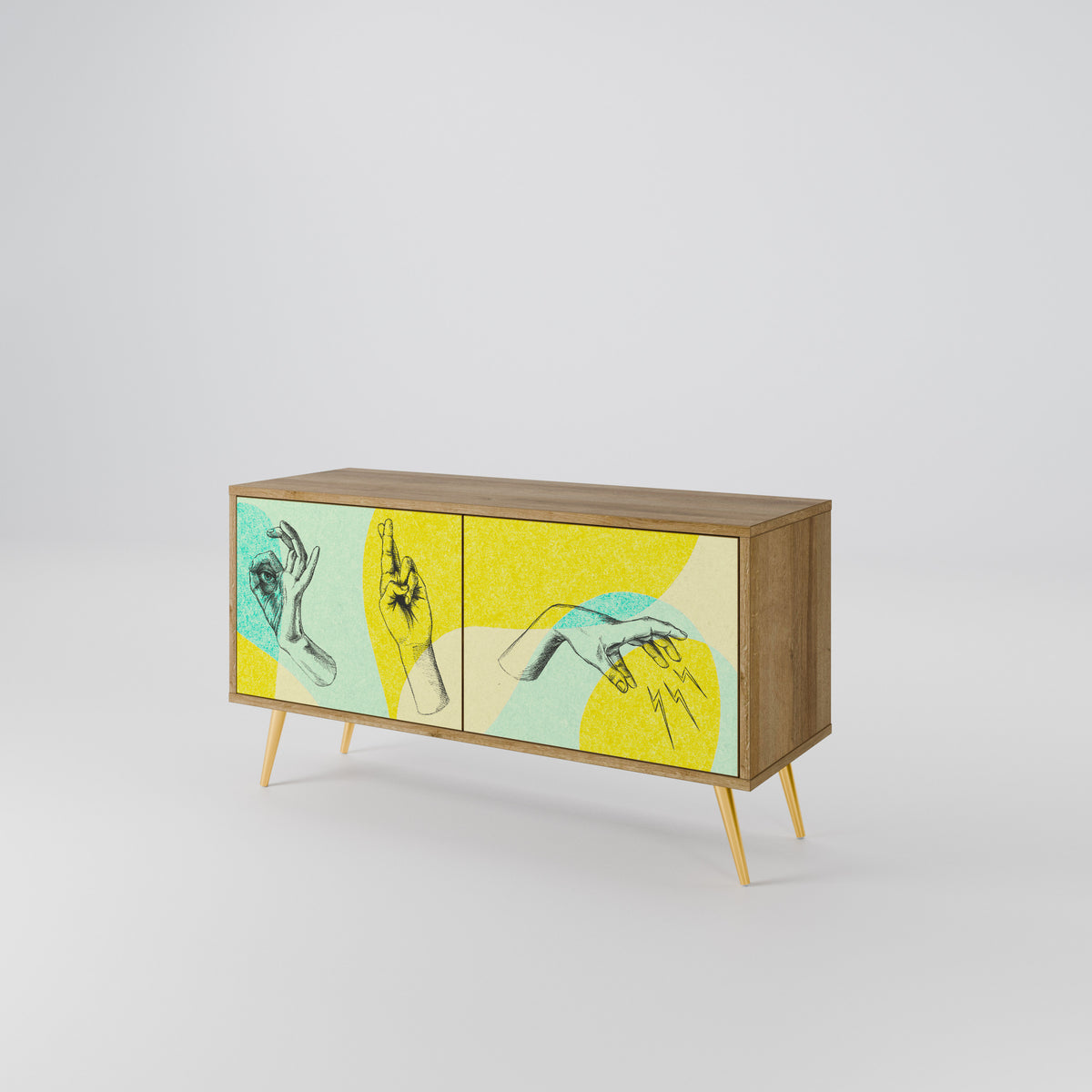 BODY LANGUAGE Mueble de TV Compacto de 2 puertas