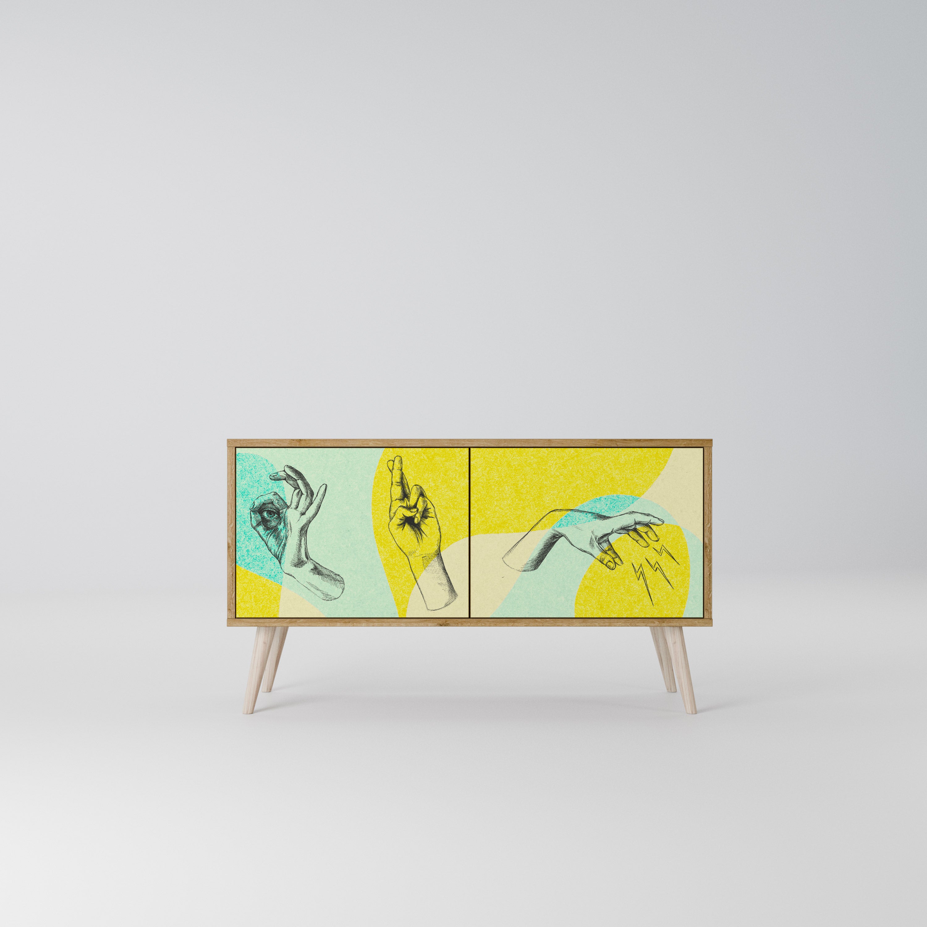 BODY LANGUAGE Mueble de TV Compacto de 2 puertas