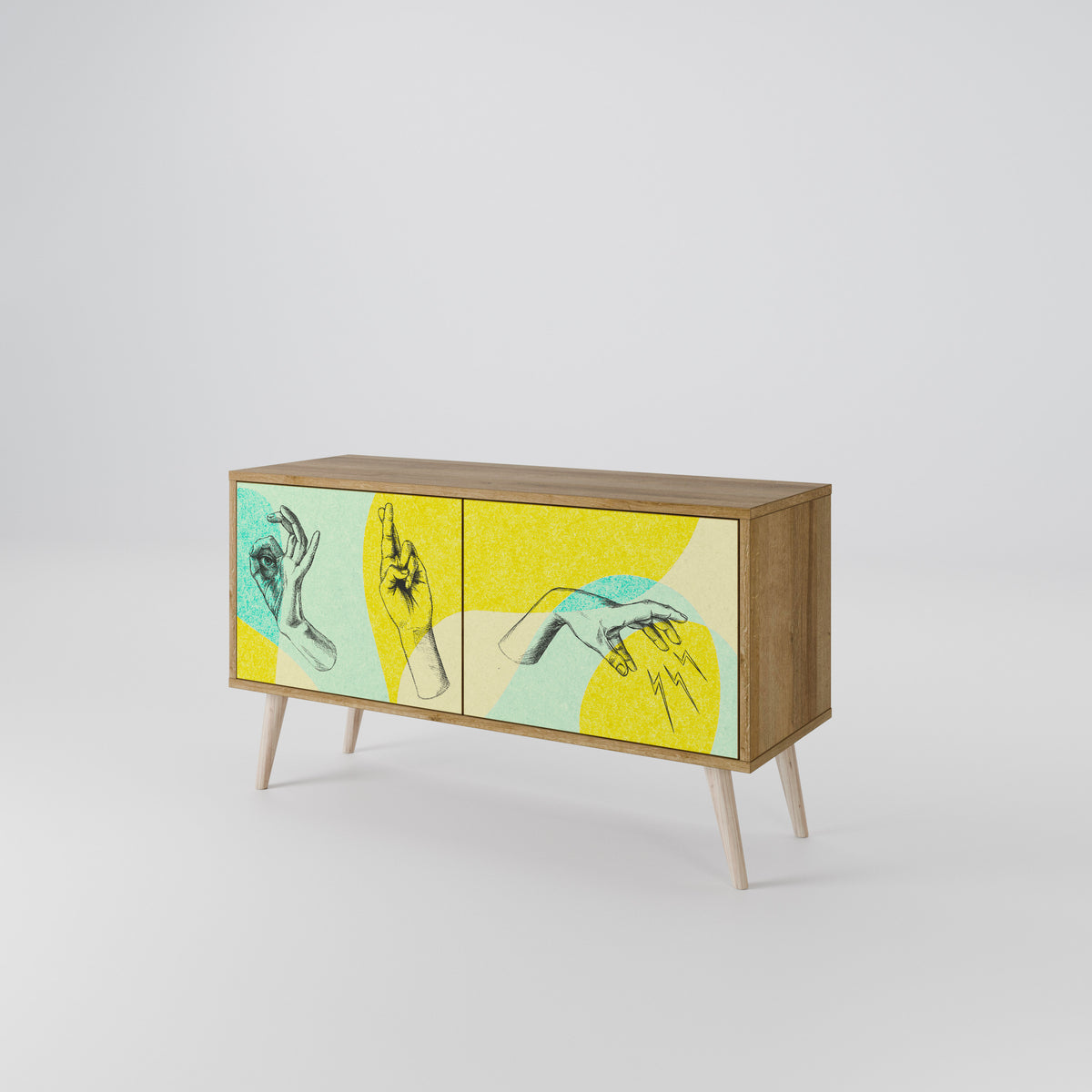 BODY LANGUAGE Mueble de TV Compacto de 2 puertas