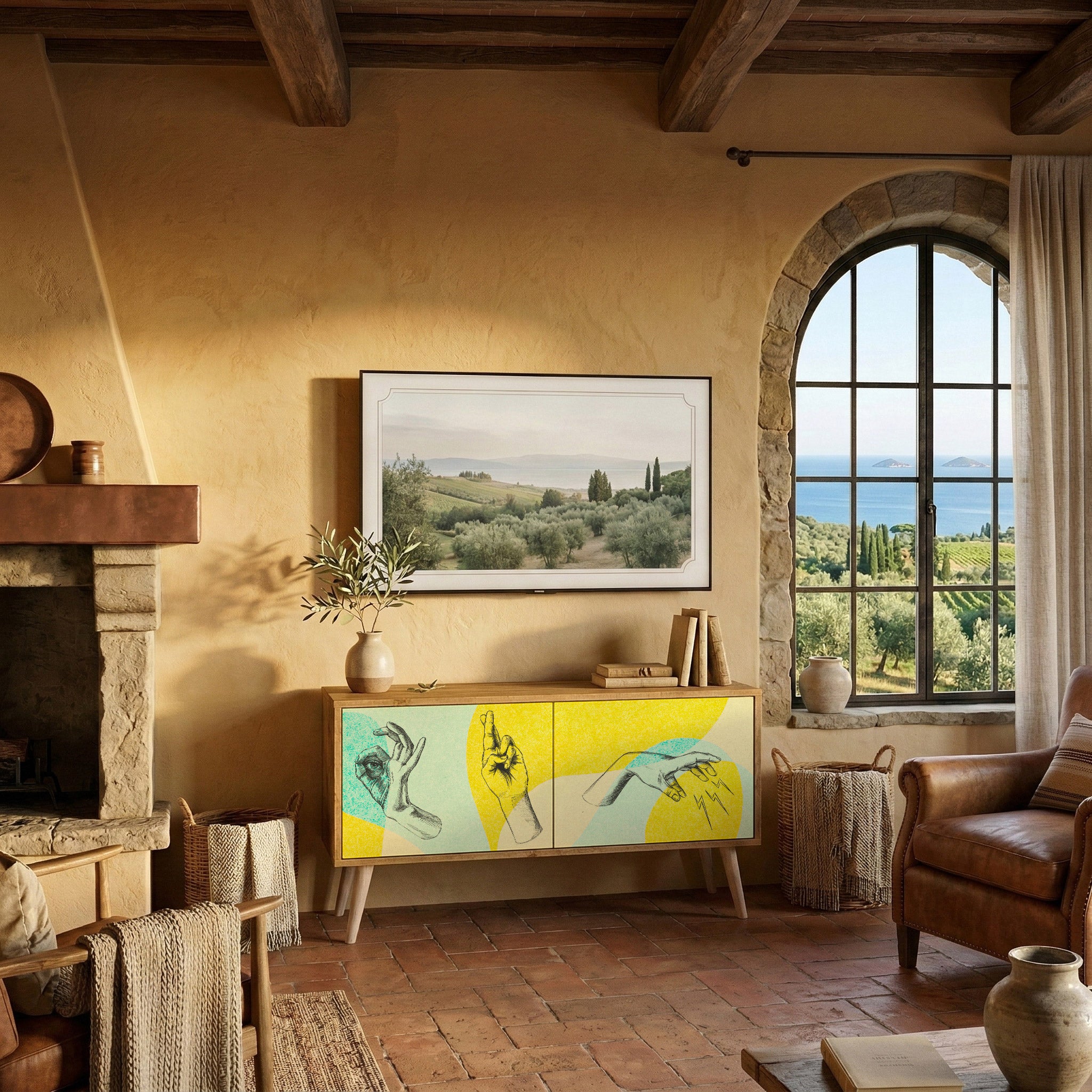 BODY LANGUAGE Mueble de TV Compacto de 2 puertas