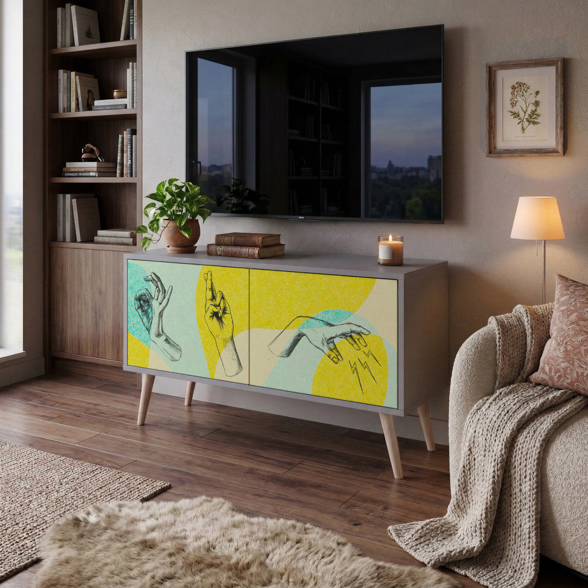 BODY LANGUAGE Mueble de TV Compacto de 2 puertas