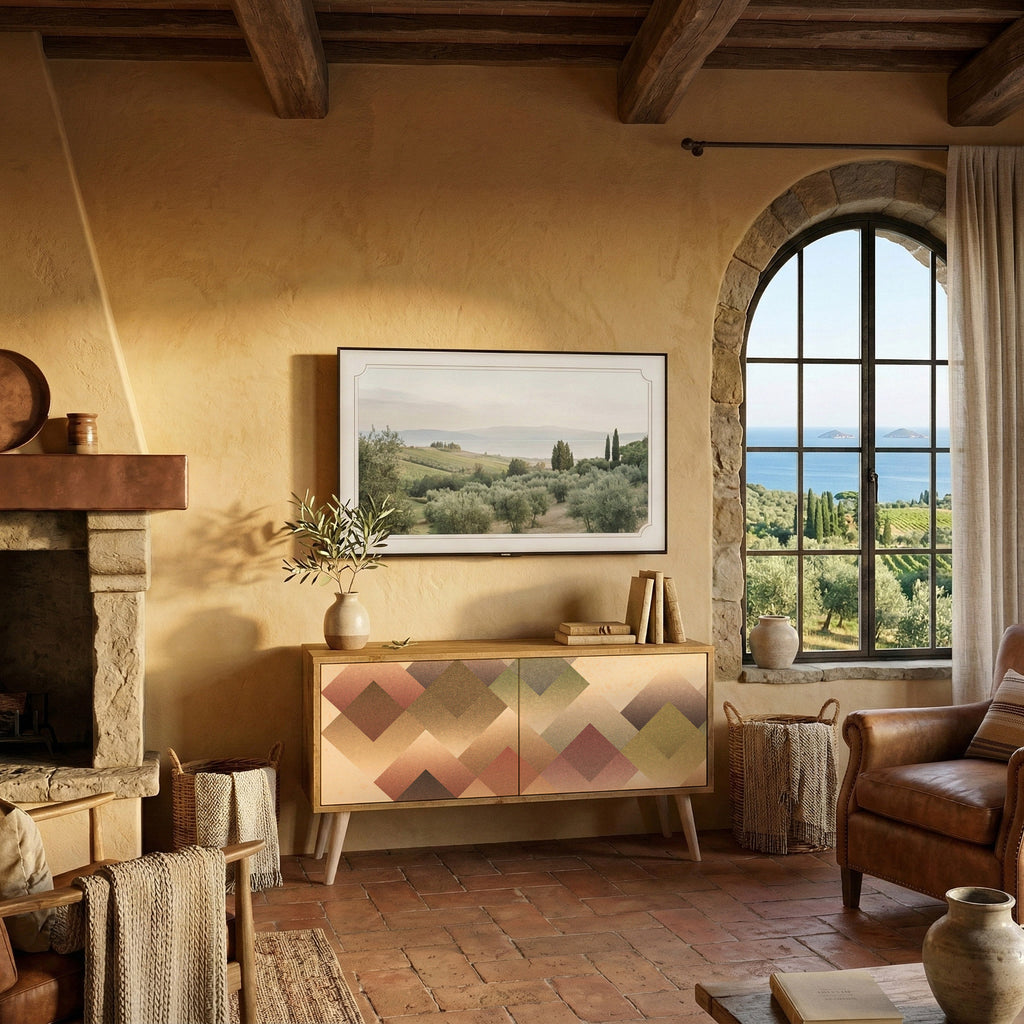 GEOMETRIC FUSION Mueble de TV Compacto de 2 puertas