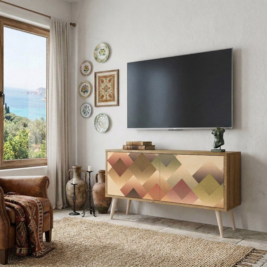 GEOMETRIC FUSION Mueble de TV Compacto de 2 puertas