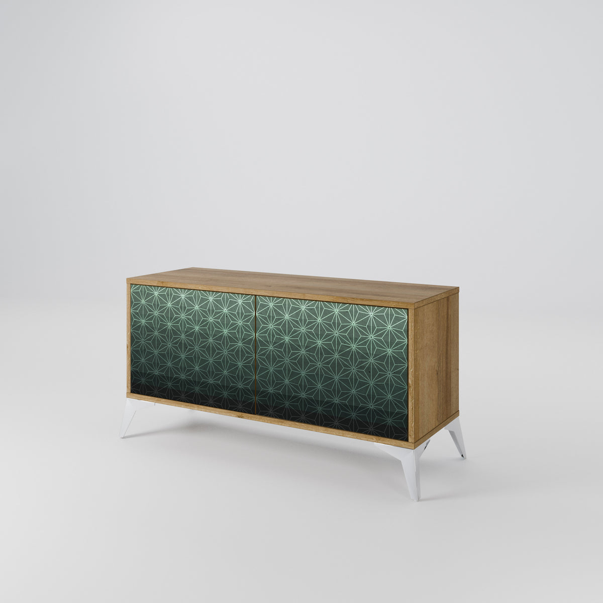 ORNAMENTAL GLIMMER Mueble de TV Compacto de 2 puertas