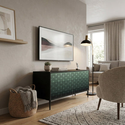 ORNAMENTAL GLIMMER Mueble de TV Compacto de 2 puertas