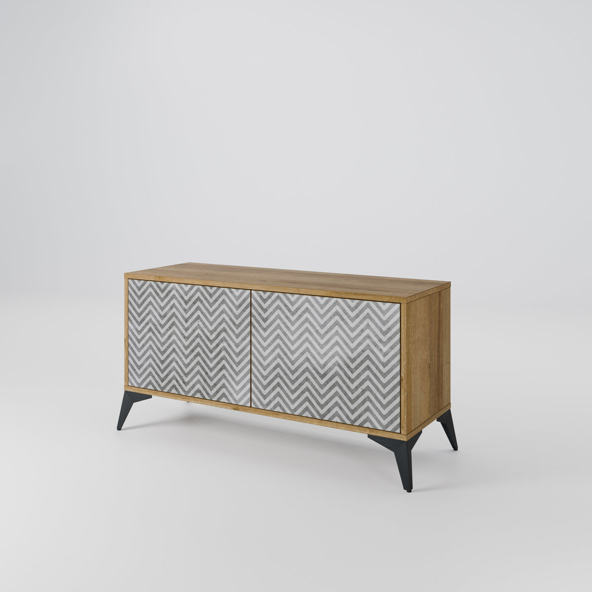 CONCRETE ZIG ZAG Mueble de TV Compacto de 2 puertas