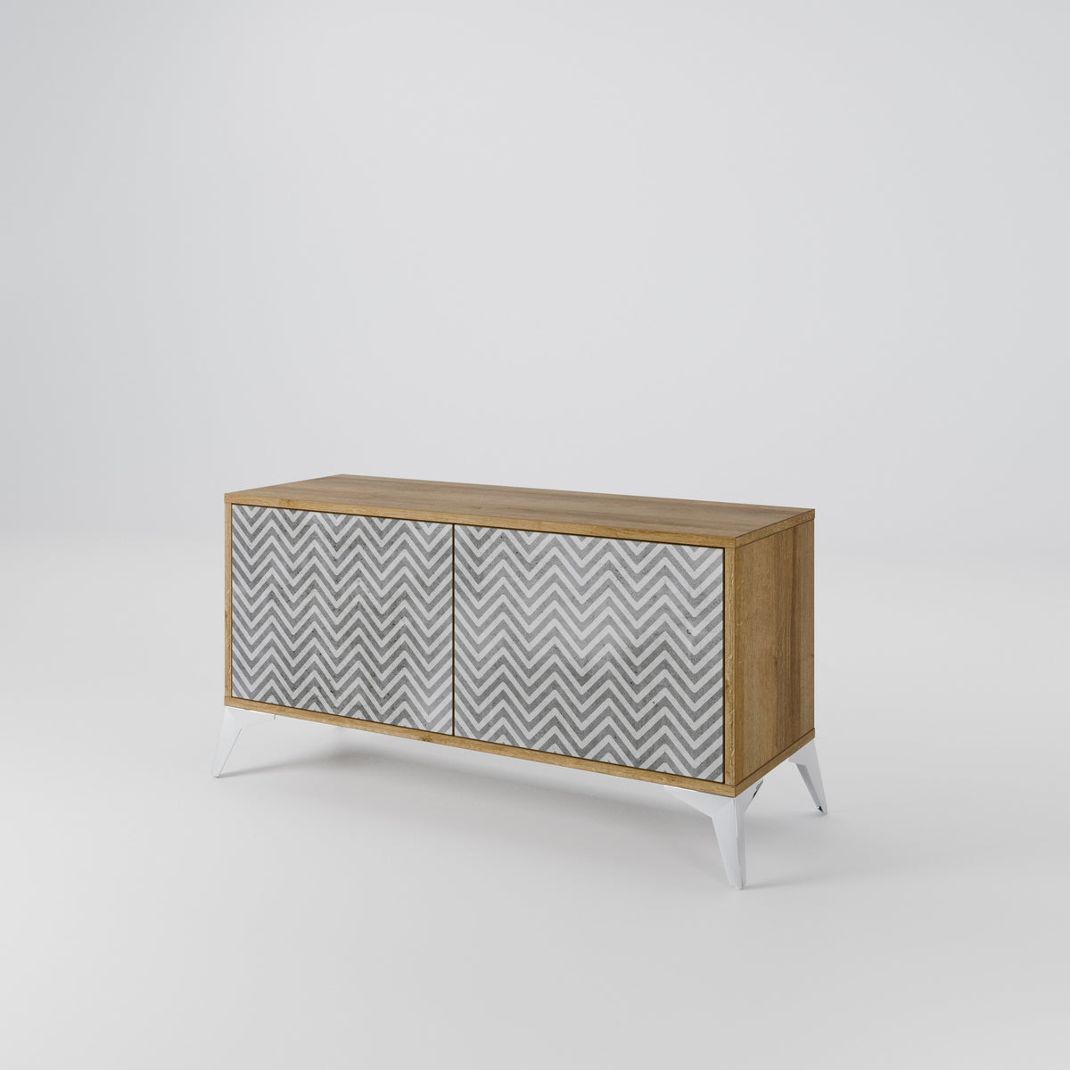 CONCRETE ZIG ZAG Mueble de TV Compacto de 2 puertas