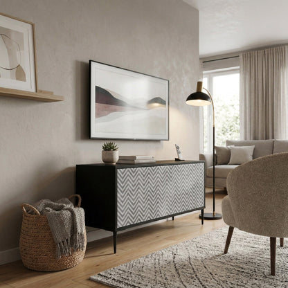 CONCRETE ZIG ZAG Mueble de TV Compacto de 2 puertas
