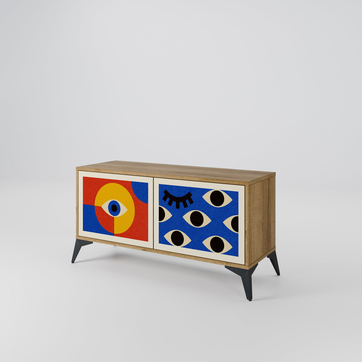 GEOMETRIC EYES Mueble de TV Compacto de 2 puertas