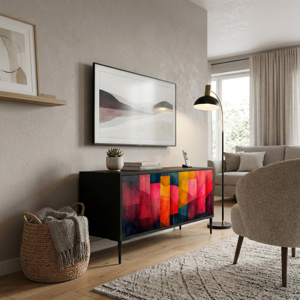 COLORFUL SOUNDS Mueble de TV Compacto de 2 puertas