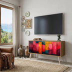 COLORFUL SOUNDS Mueble de TV Compacto de 2 puertas