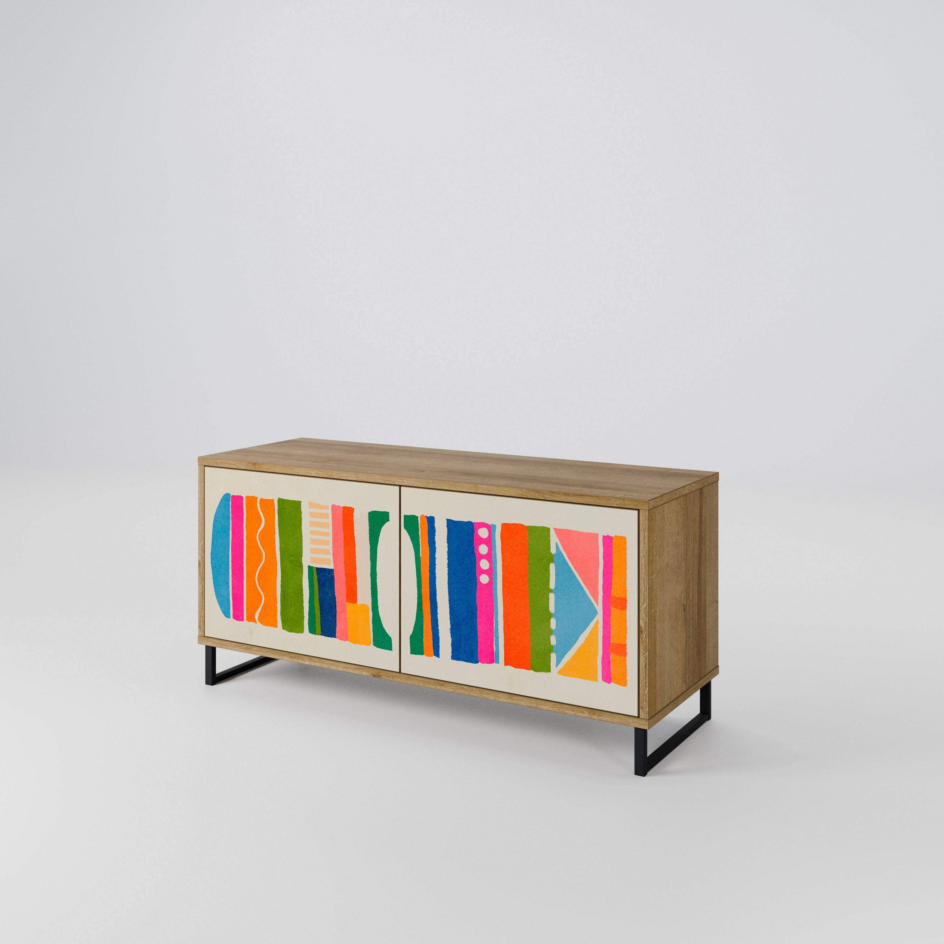 GEOMETRIC SHINE Compact 2-Door TV Cabinet