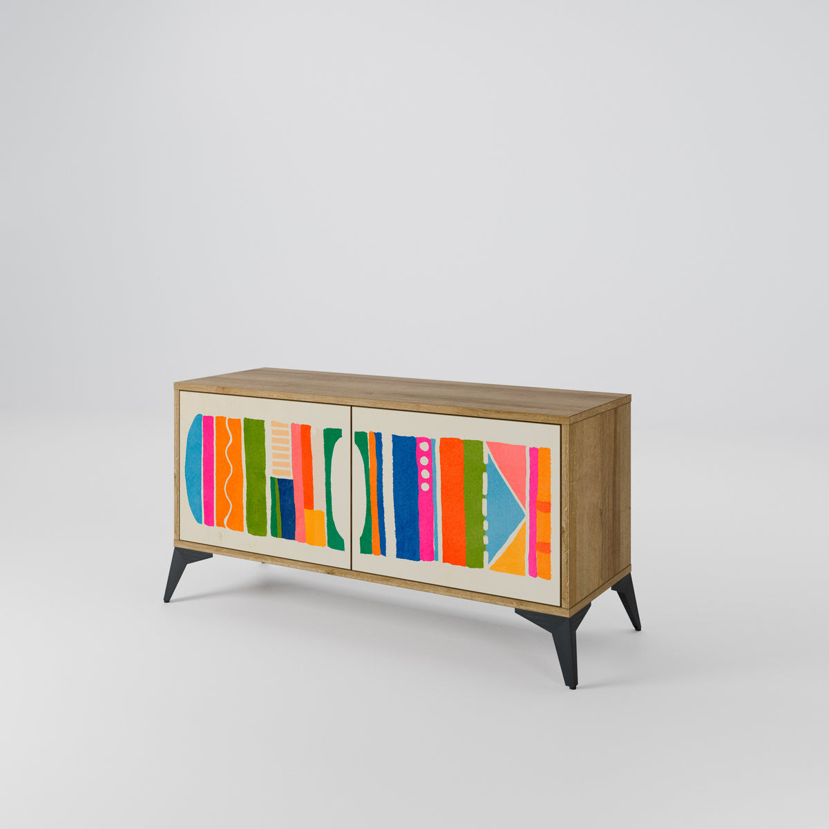 GEOMETRIC SHINE Mueble de TV Compacto de 2 puertas