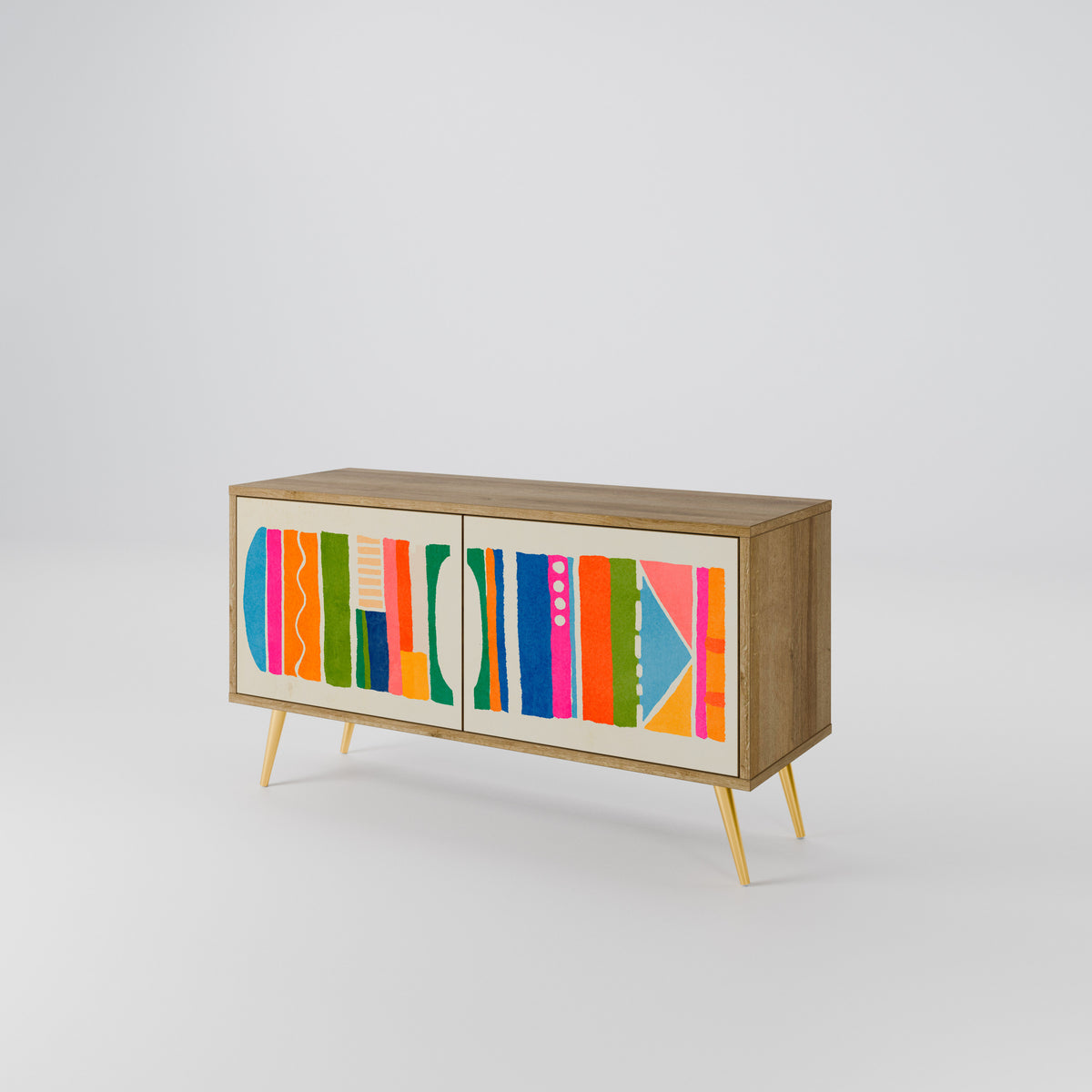 GEOMETRIC SHINE Mueble de TV Compacto de 2 puertas
