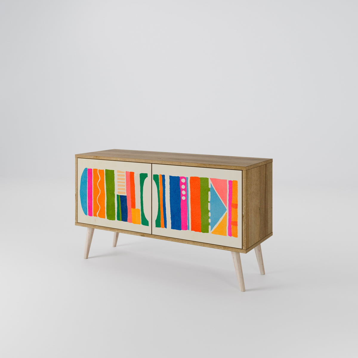 GEOMETRIC SHINE Mueble de TV Compacto de 2 puertas