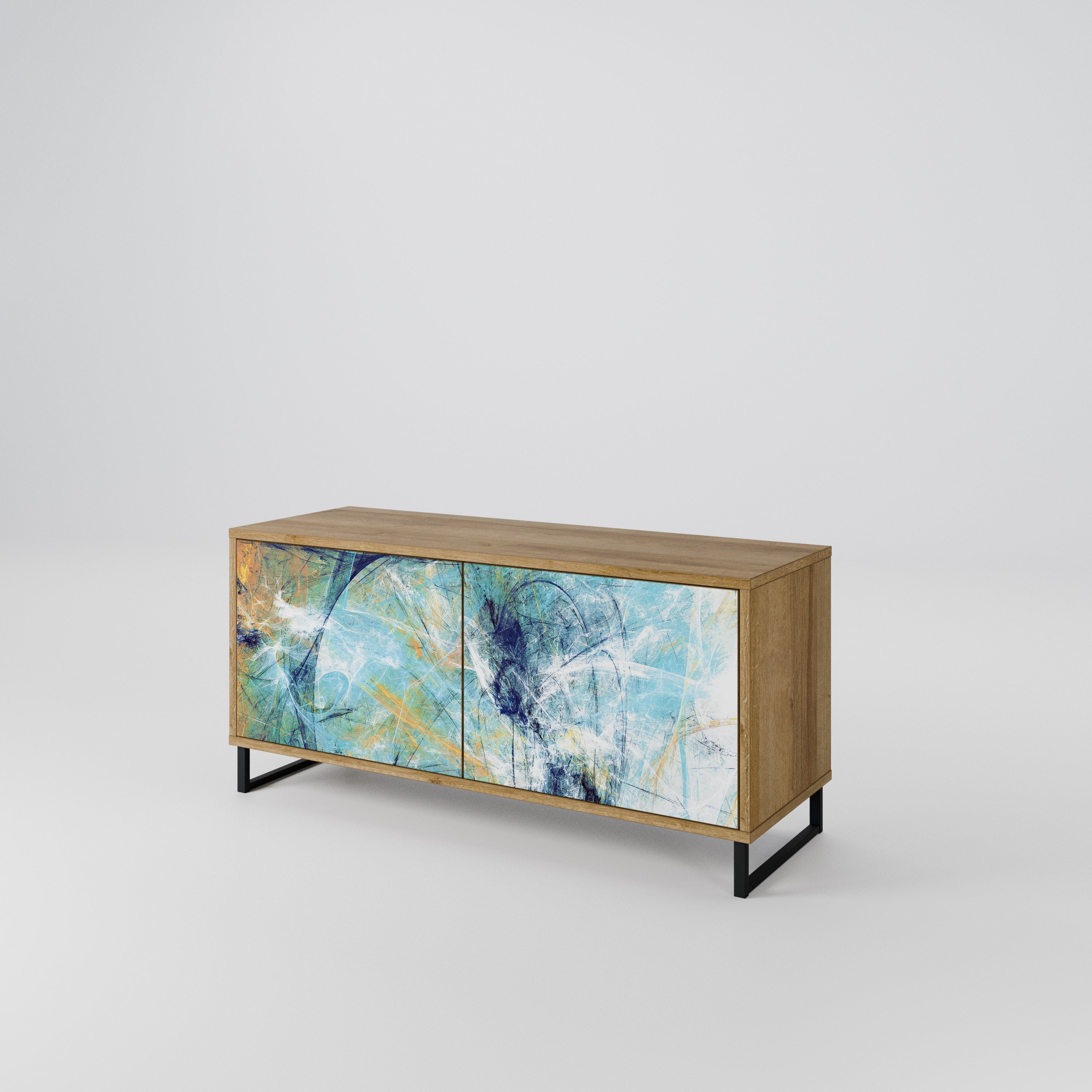 ABSTRACT THOUGHTS Mueble de TV Compacto de 2 puertas
