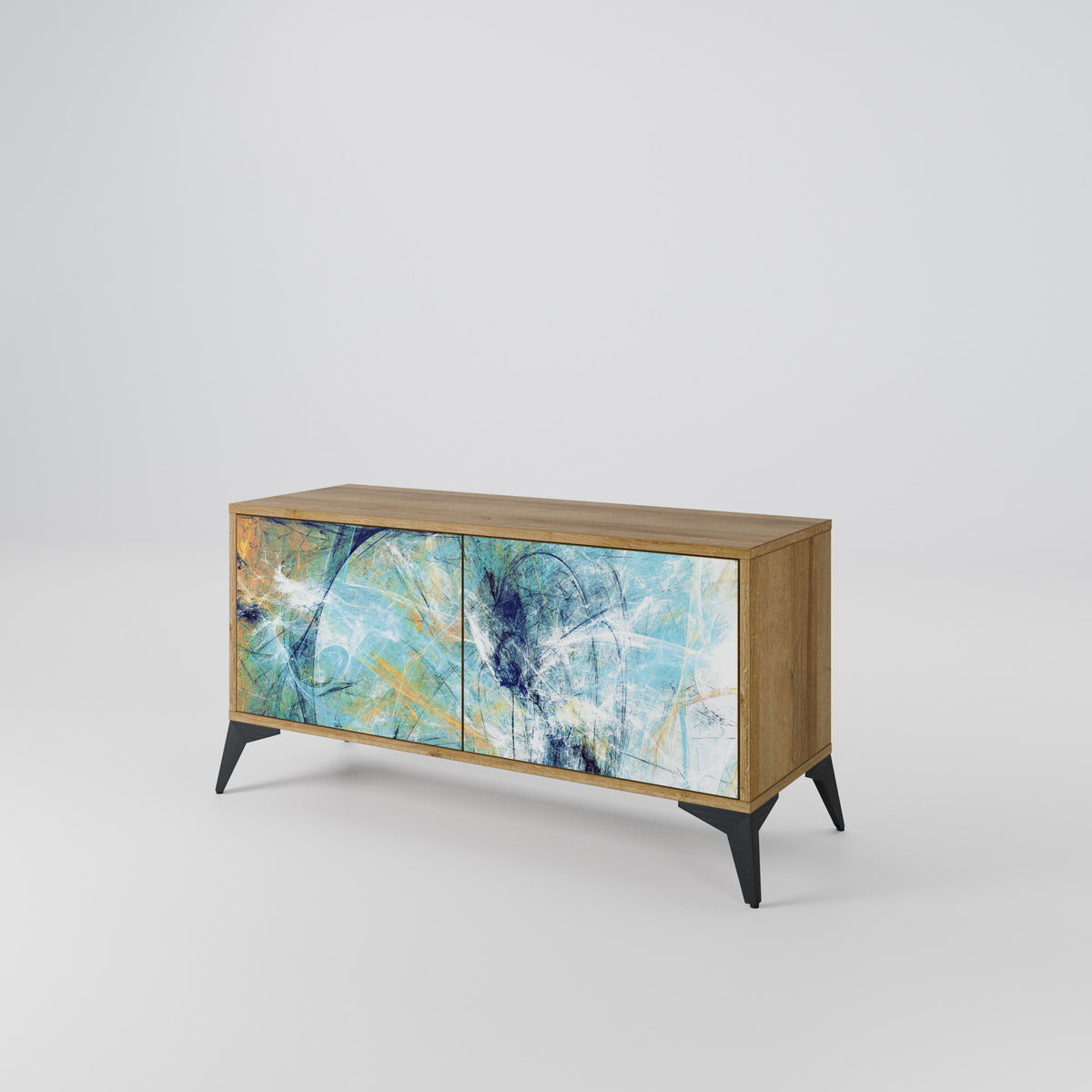 ABSTRACT THOUGHTS Mueble de TV Compacto de 2 puertas
