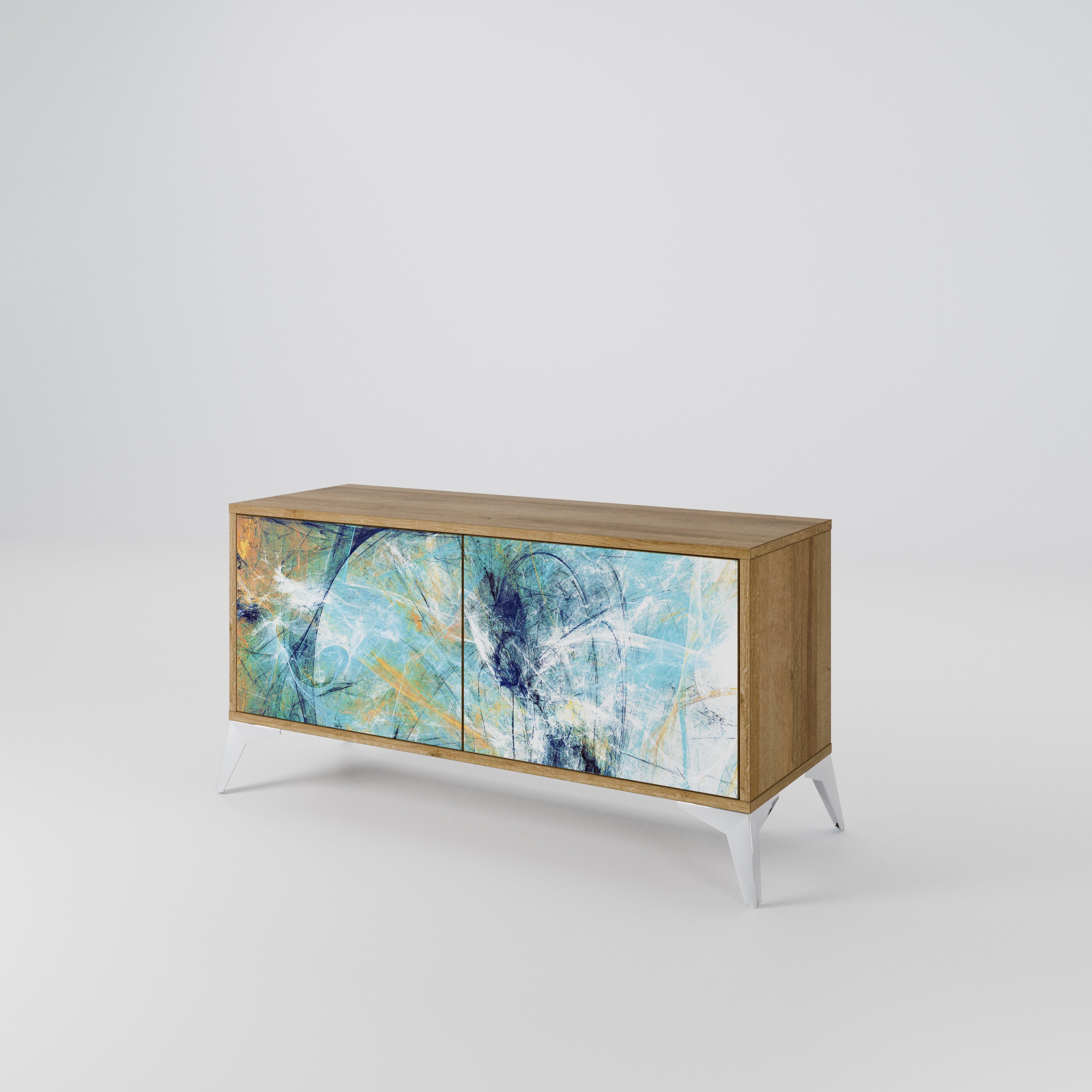 ABSTRACT THOUGHTS Mueble de TV Compacto de 2 puertas