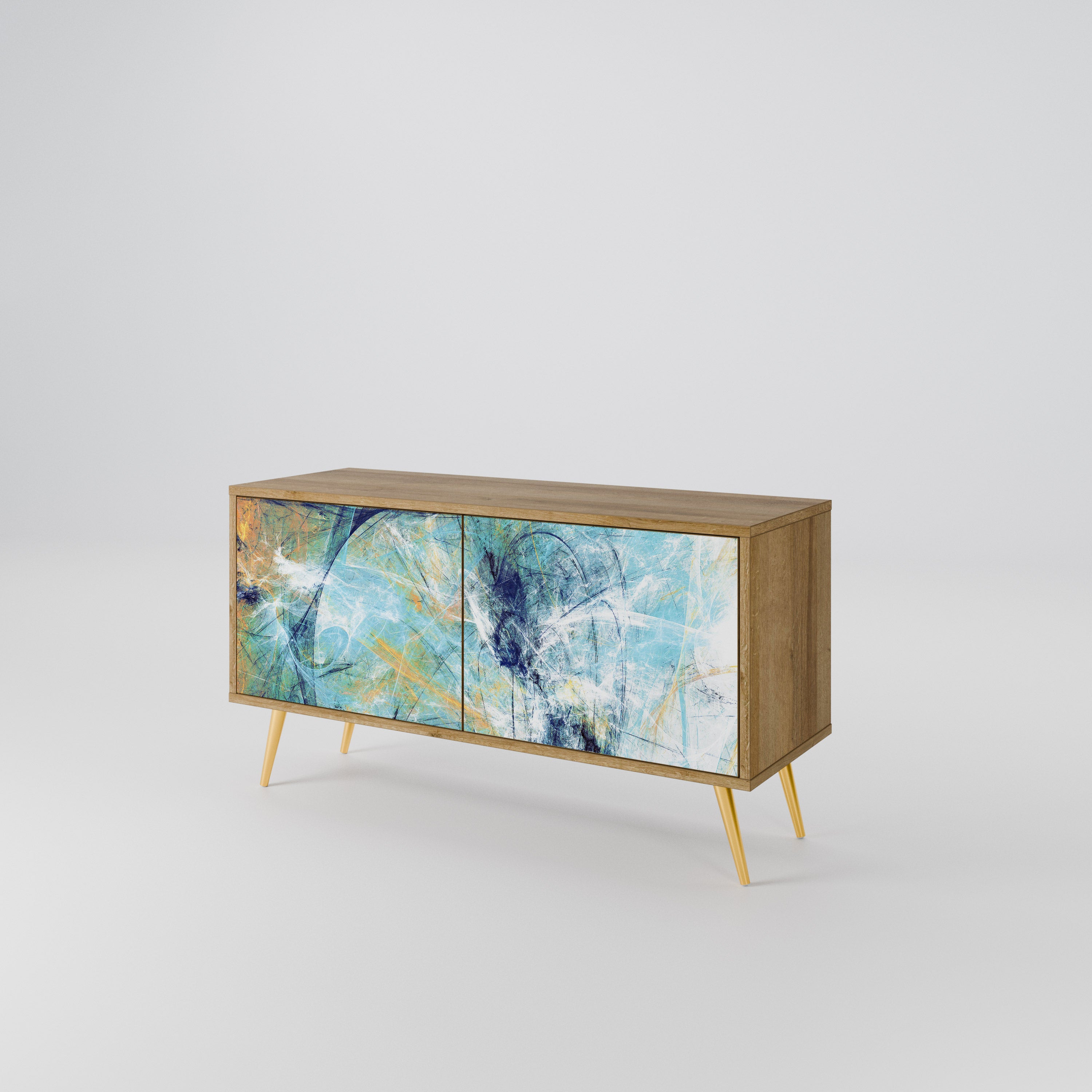 ABSTRACT THOUGHTS Mueble de TV Compacto de 2 puertas