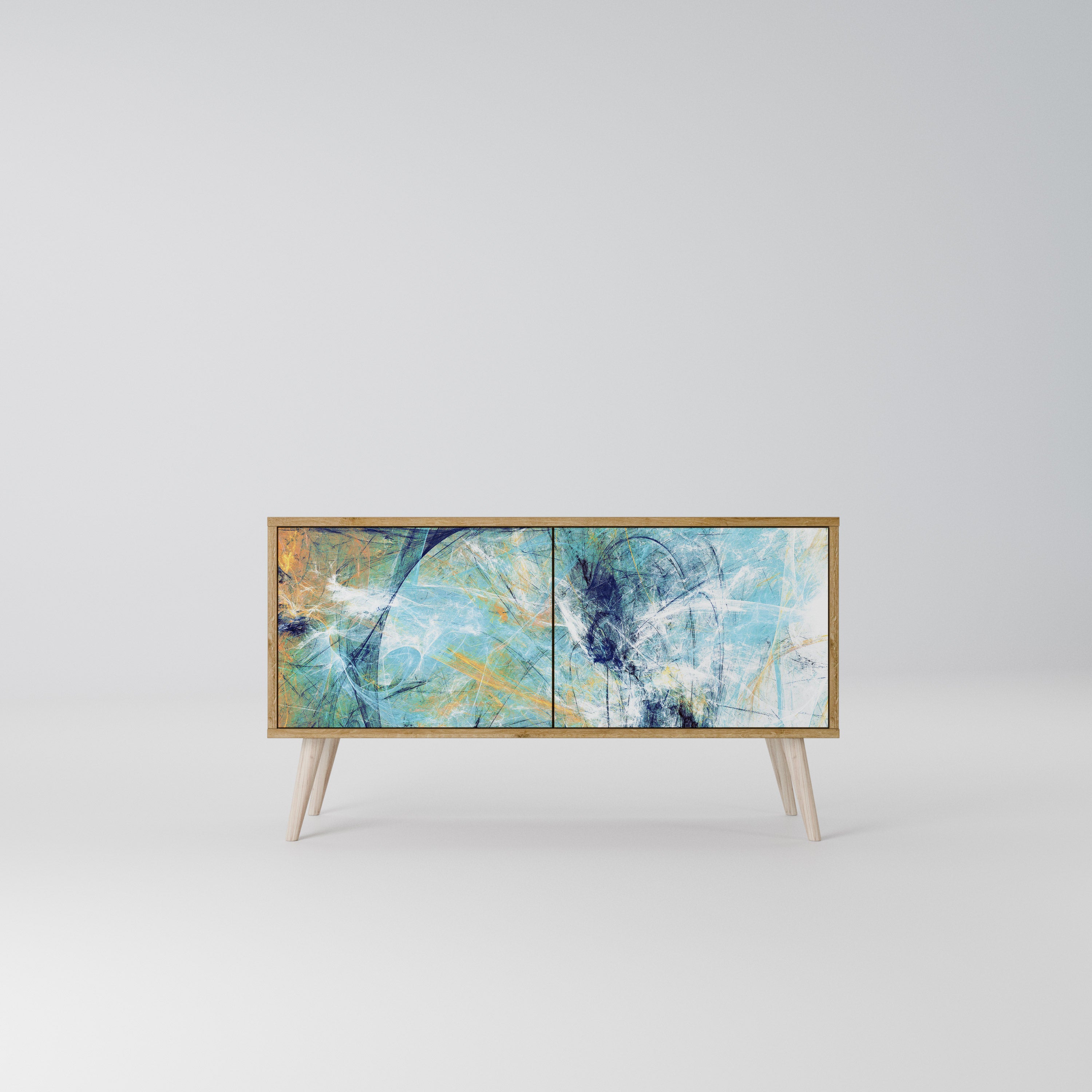 ABSTRACT THOUGHTS Mueble de TV Compacto de 2 puertas