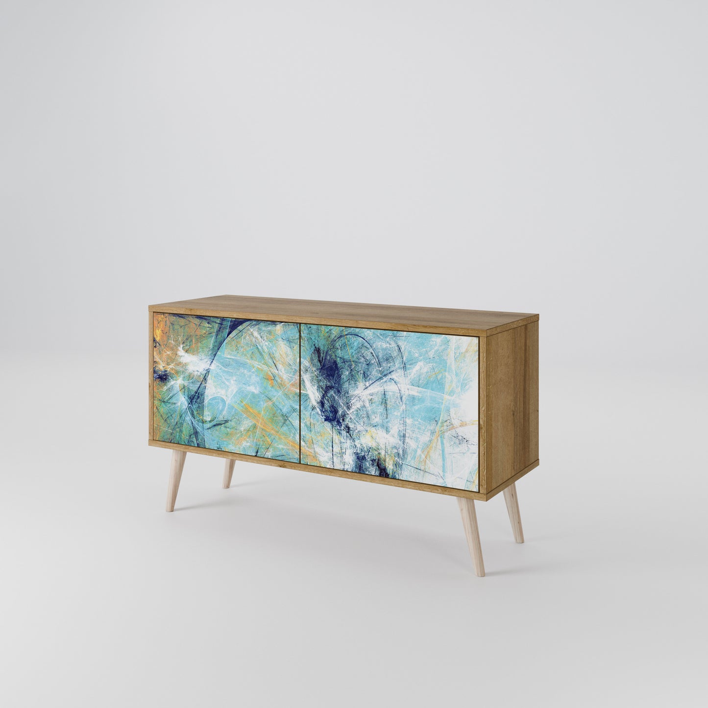 ABSTRACT THOUGHTS Mueble de TV Compacto de 2 puertas