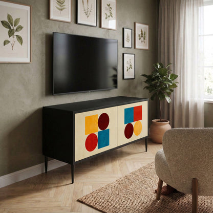 GEOMETRIC PUZZLE Mueble de TV Compacto de 2 puertas