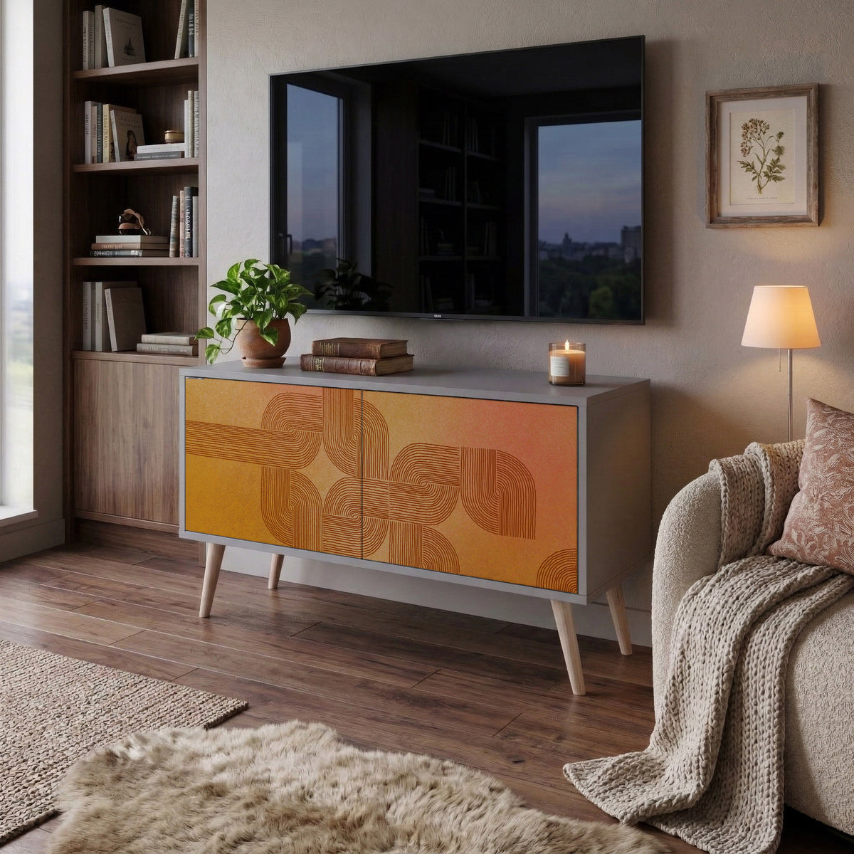 STRENGTHENING RELATION Mueble de TV Compacto de 2 puertas