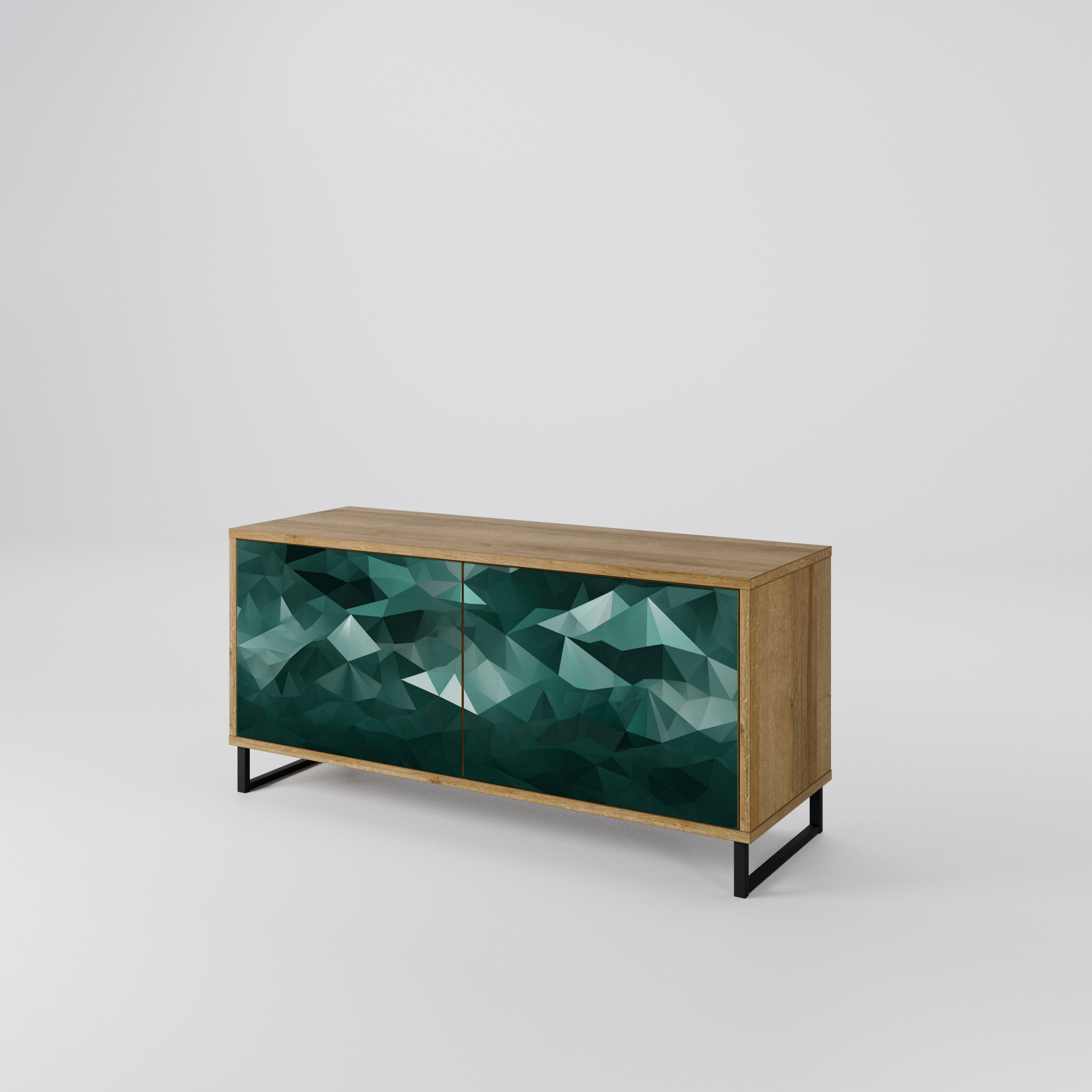 POLYGONAL FLOATING Mueble de TV Compacto de 2 puertas