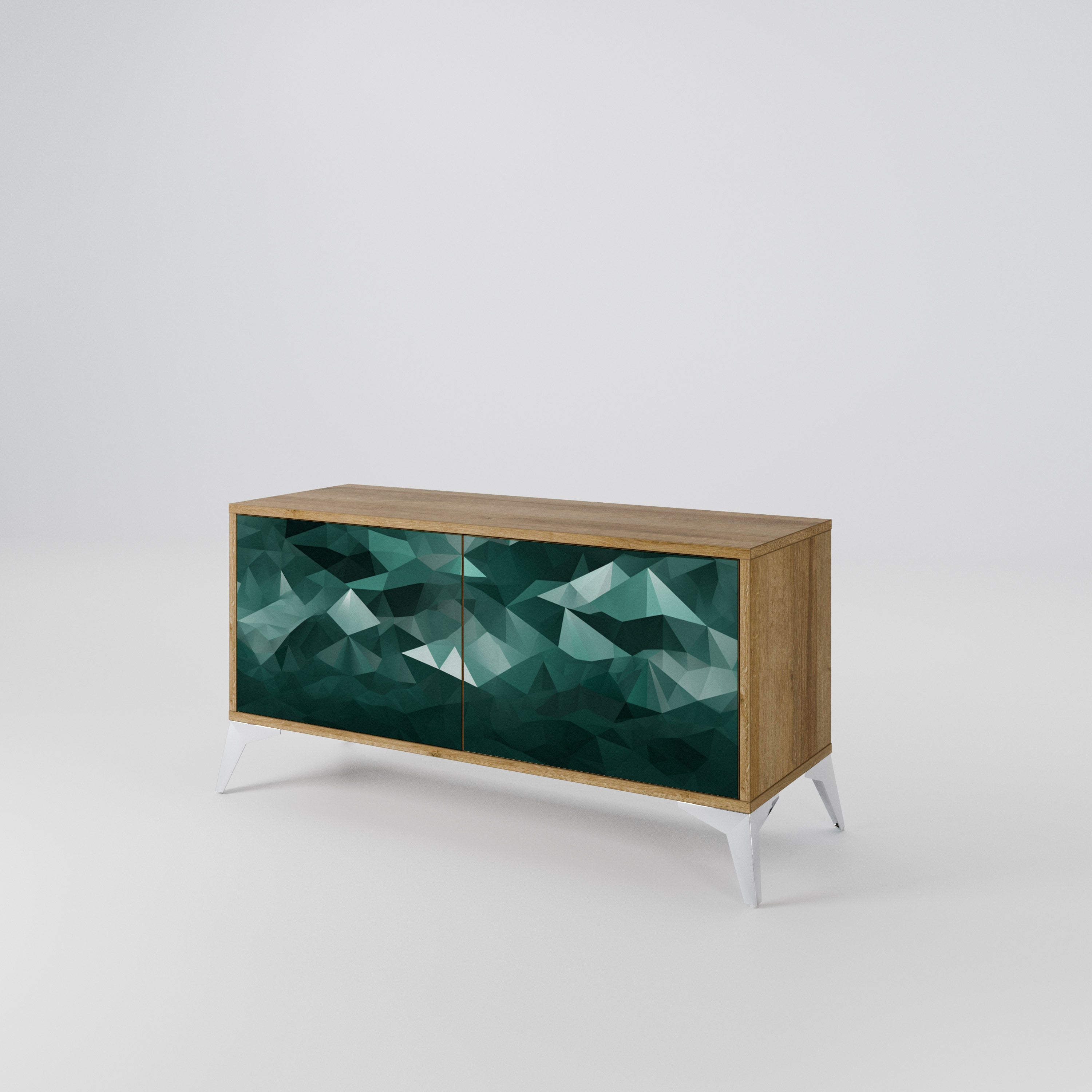 POLYGONAL FLOATING Mueble de TV Compacto de 2 puertas