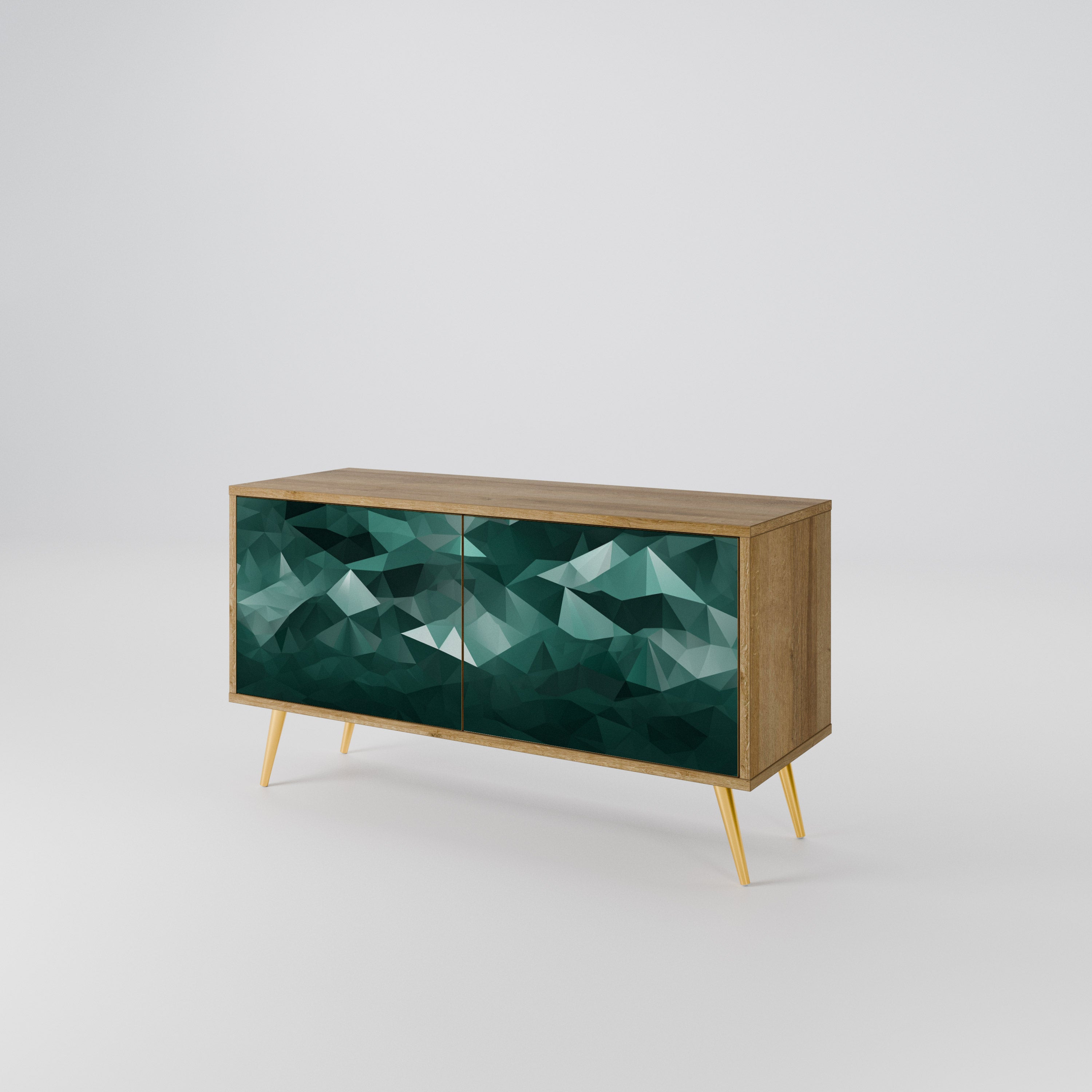 POLYGONAL FLOATING Mueble de TV Compacto de 2 puertas