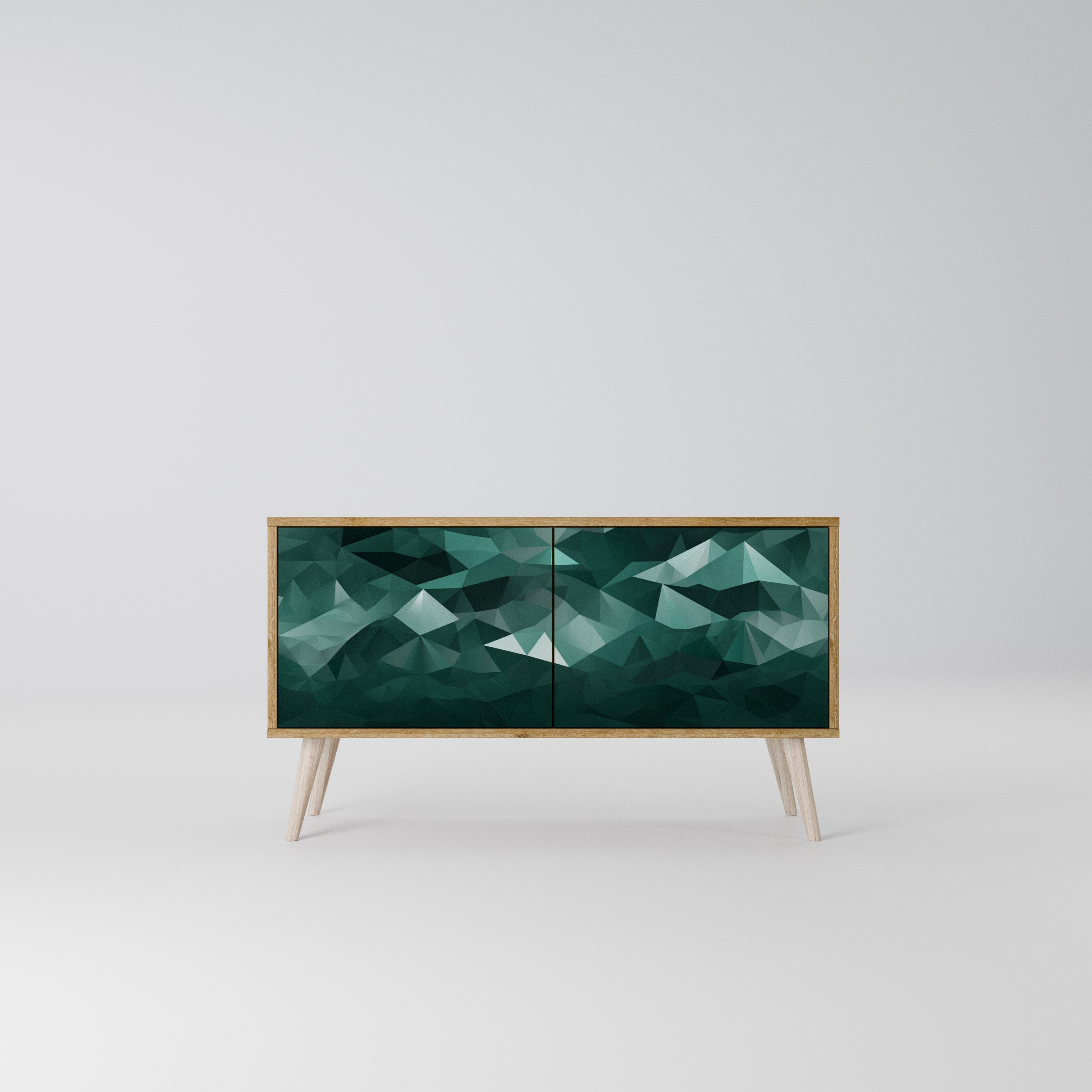 POLYGONAL FLOATING Mueble de TV Compacto de 2 puertas