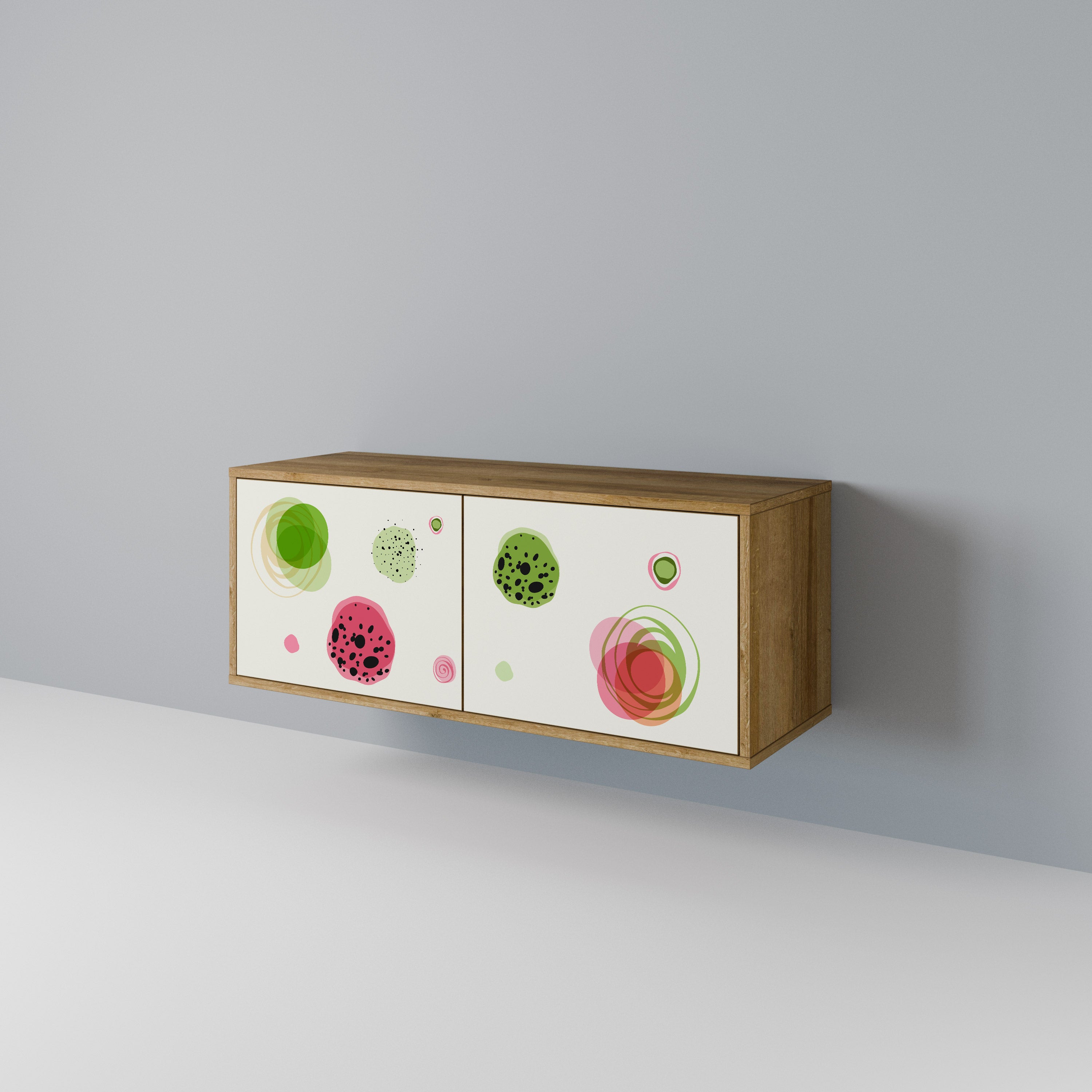 COLORFUL COSMOS Mueble de TV Compacto de 2 puertas