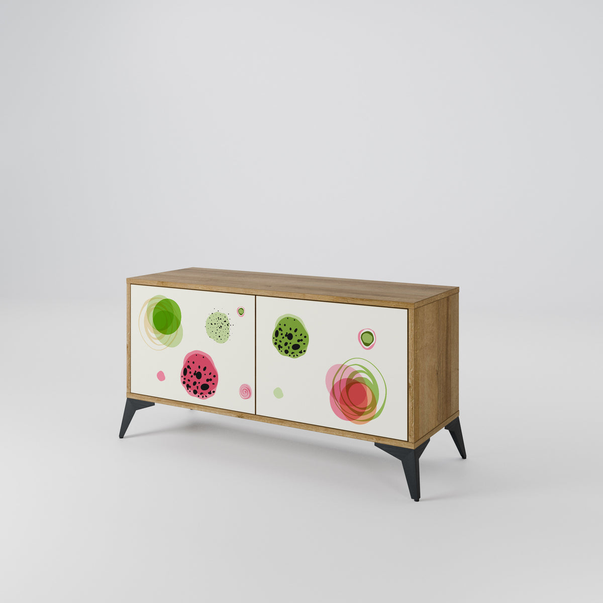 COLORFUL COSMOS Mueble de TV Compacto de 2 puertas