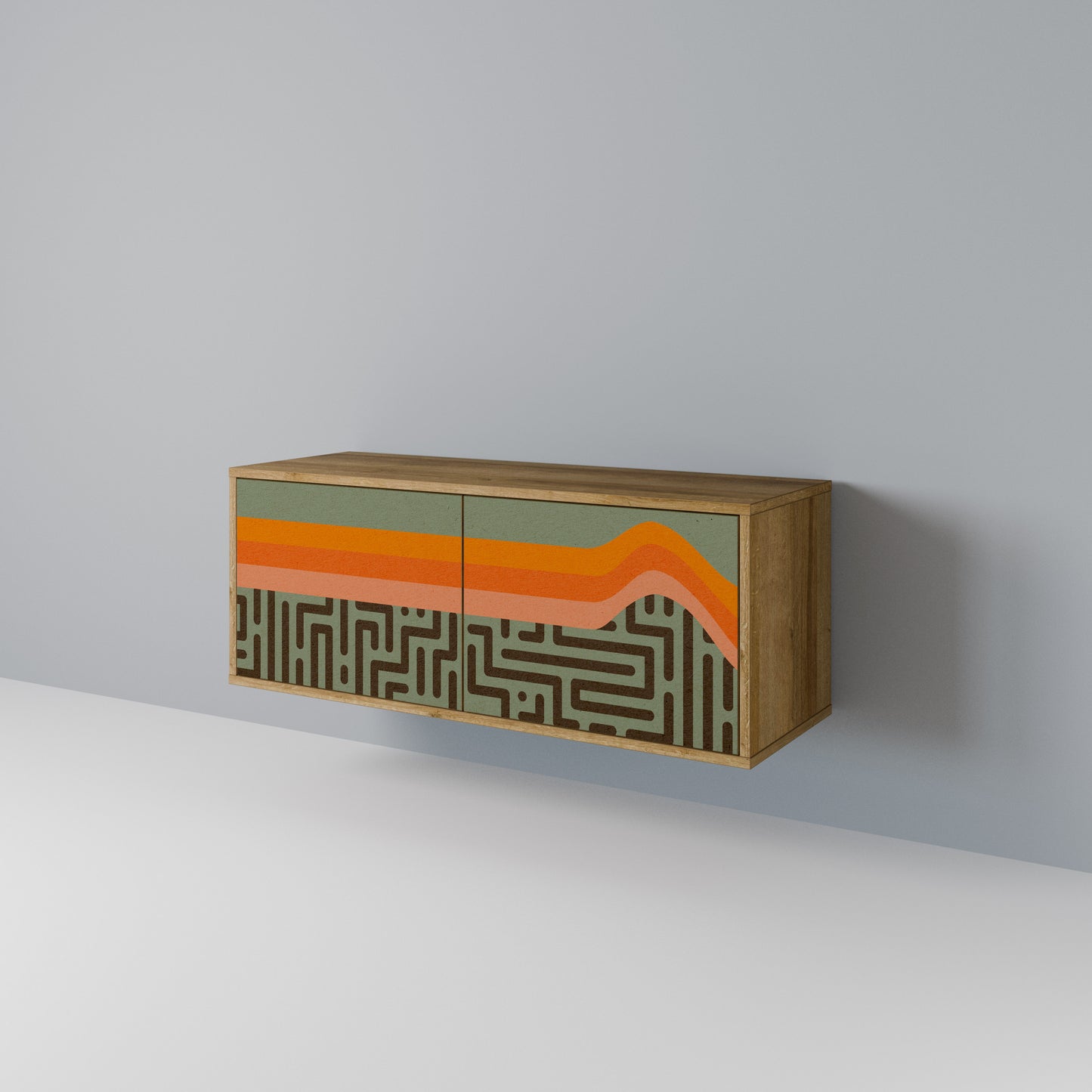 SIMPLE SOLUTIONS Mueble de TV Compacto de 2 puertas
