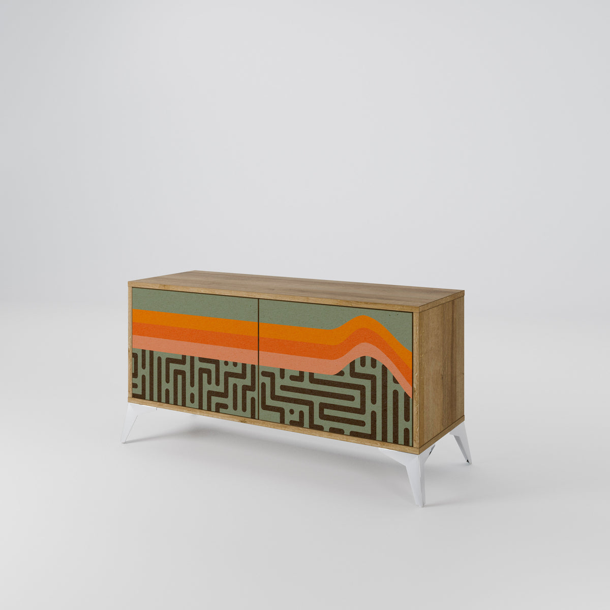 SIMPLE SOLUTIONS Mueble de TV Compacto de 2 puertas