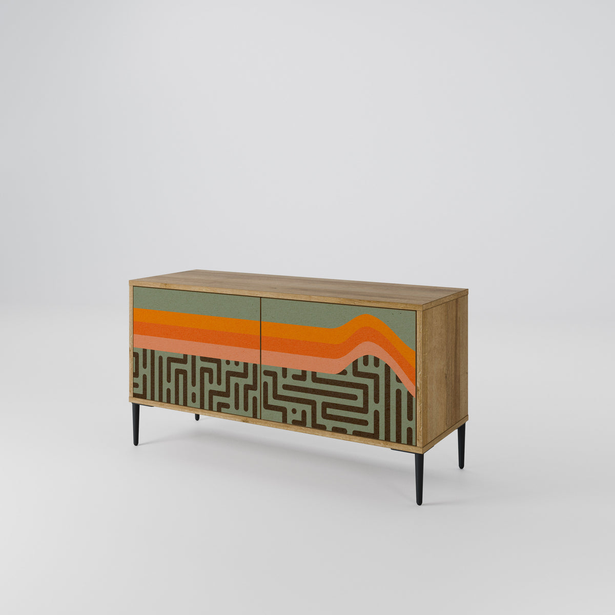 SIMPLE SOLUTIONS Mueble de TV Compacto de 2 puertas
