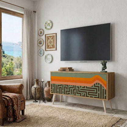 SIMPLE SOLUTIONS Mueble de TV Compacto de 2 puertas