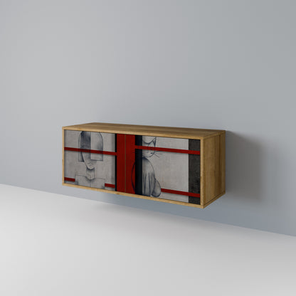 GRAY FIGURES Mueble de TV Compacto de 2 puertas