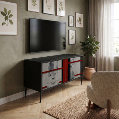 GRAY FIGURES Mueble de TV Compacto de 2 puertas