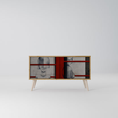 GRAY FIGURES Mueble de TV Compacto de 2 puertas