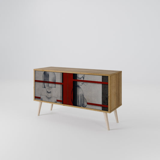 GRAY FIGURES Mueble de TV Compacto de 2 puertas