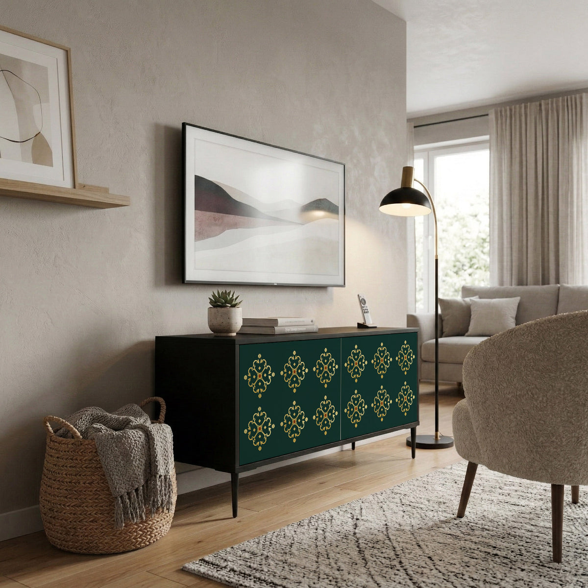 ROYAL MEDALLION Mueble de TV Compacto de 2 puertas