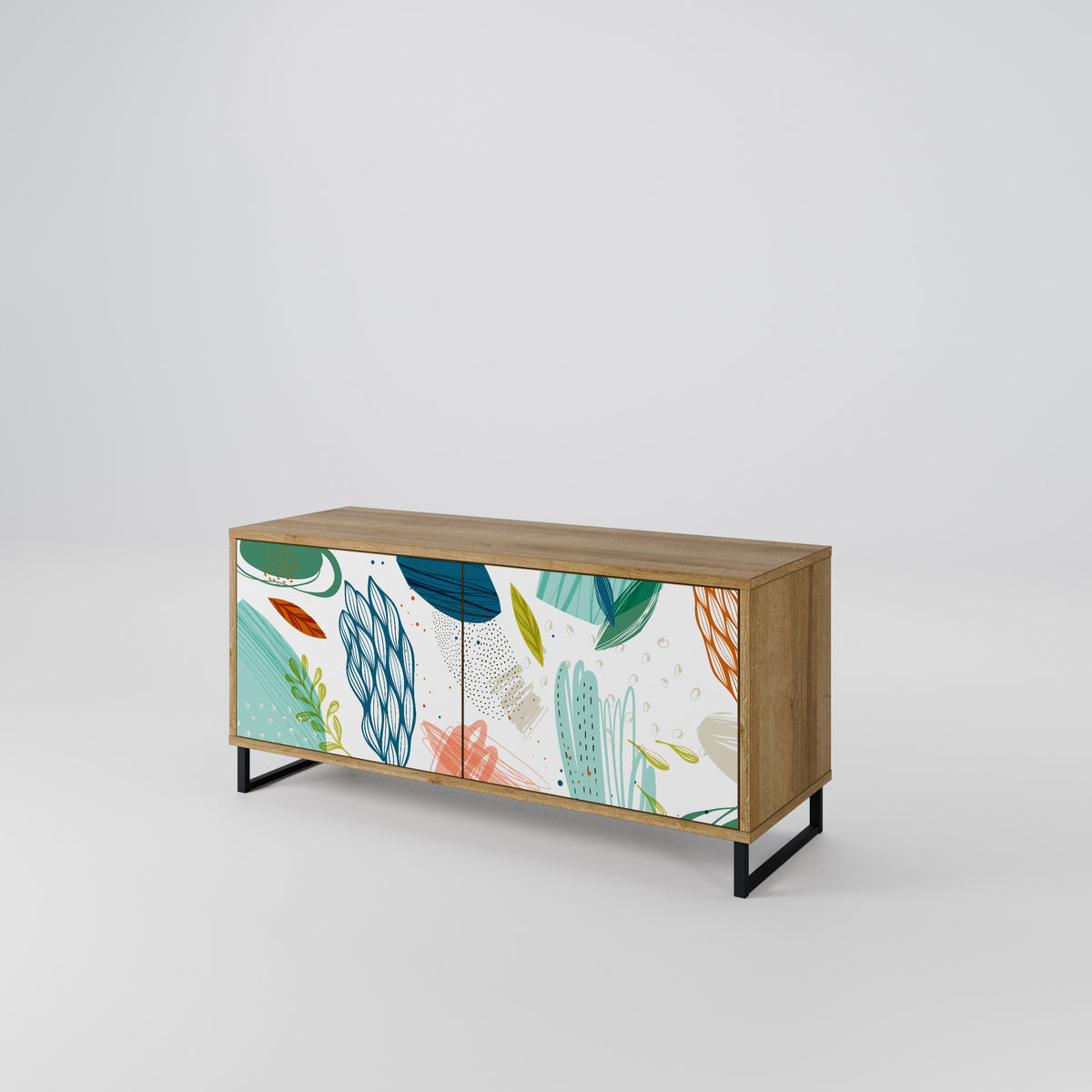 BOTANICAL HURRICANE Mueble de TV Compacto de 2 puertas