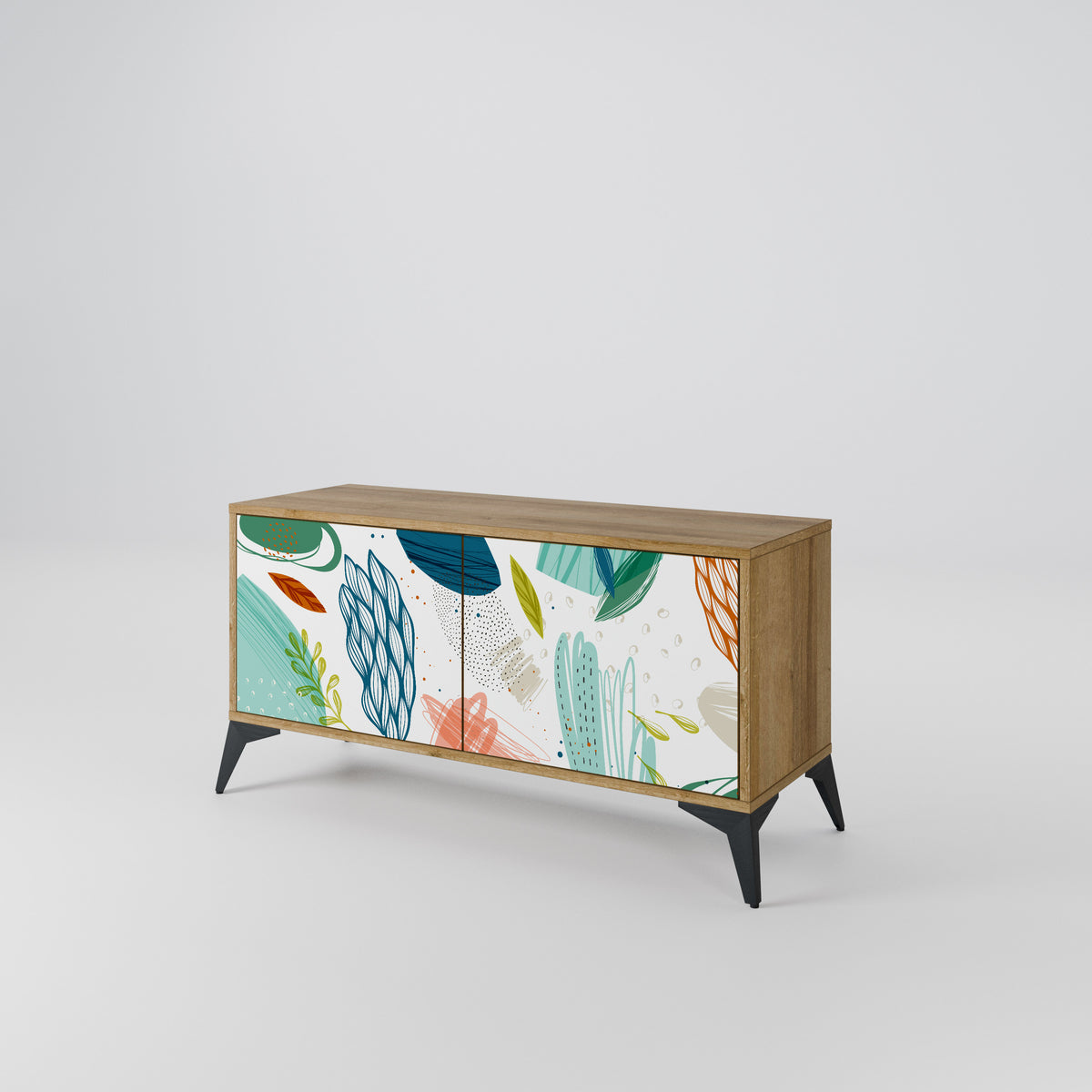BOTANICAL HURRICANE Mueble de TV Compacto de 2 puertas