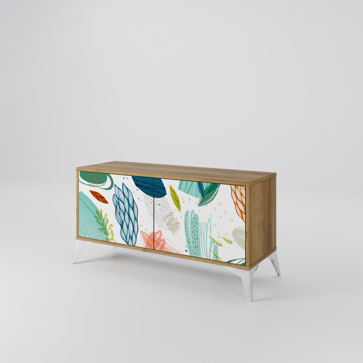 BOTANICAL HURRICANE Mueble de TV Compacto de 2 puertas