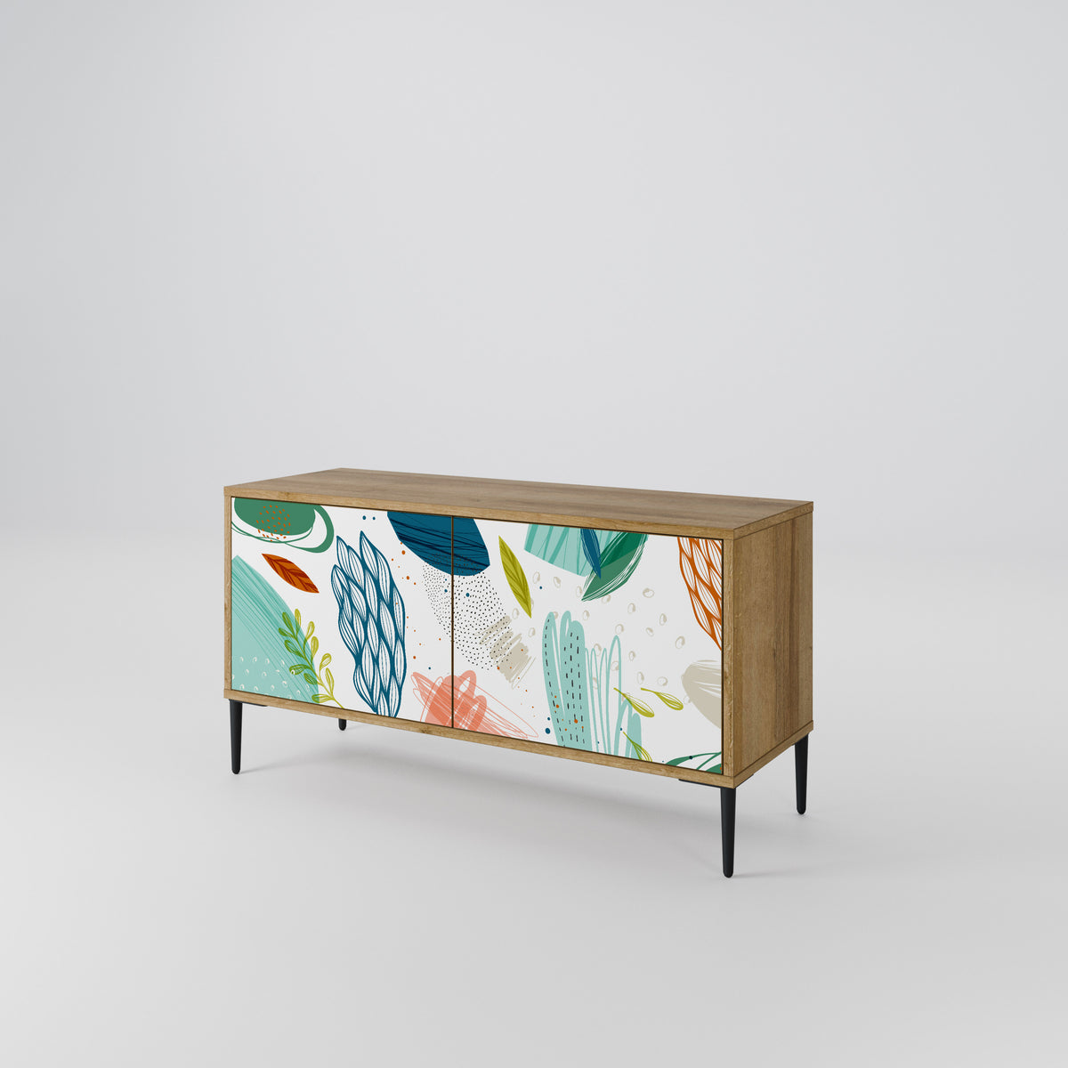 BOTANICAL HURRICANE Mueble de TV Compacto de 2 puertas