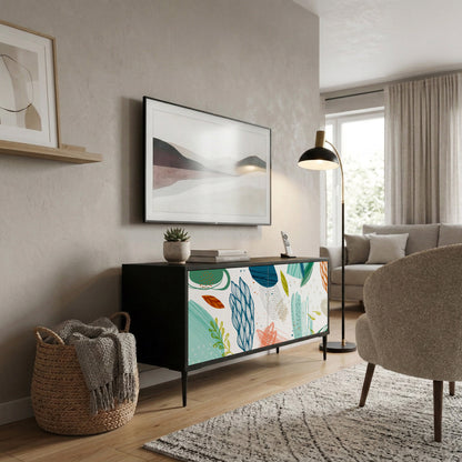 BOTANICAL HURRICANE Mueble de TV Compacto de 2 puertas