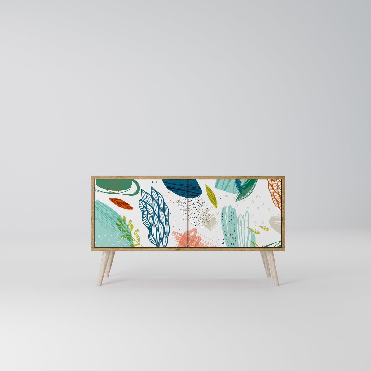 BOTANICAL HURRICANE Mueble de TV Compacto de 2 puertas