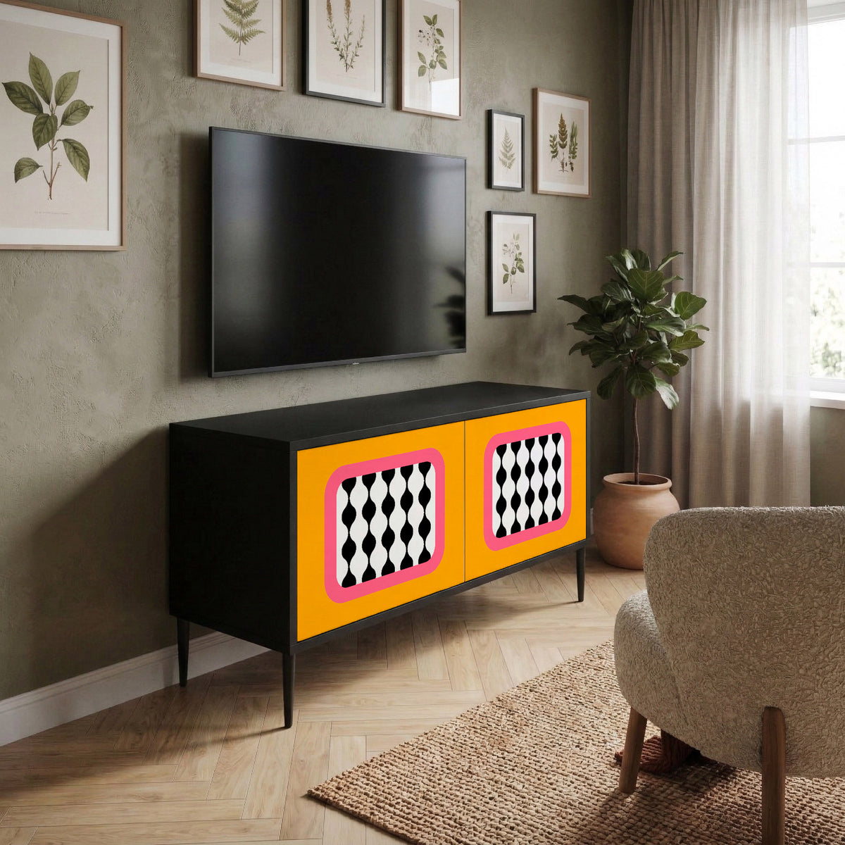 TEARS IN HEAVEN Mueble de TV Compacto de 2 puertas