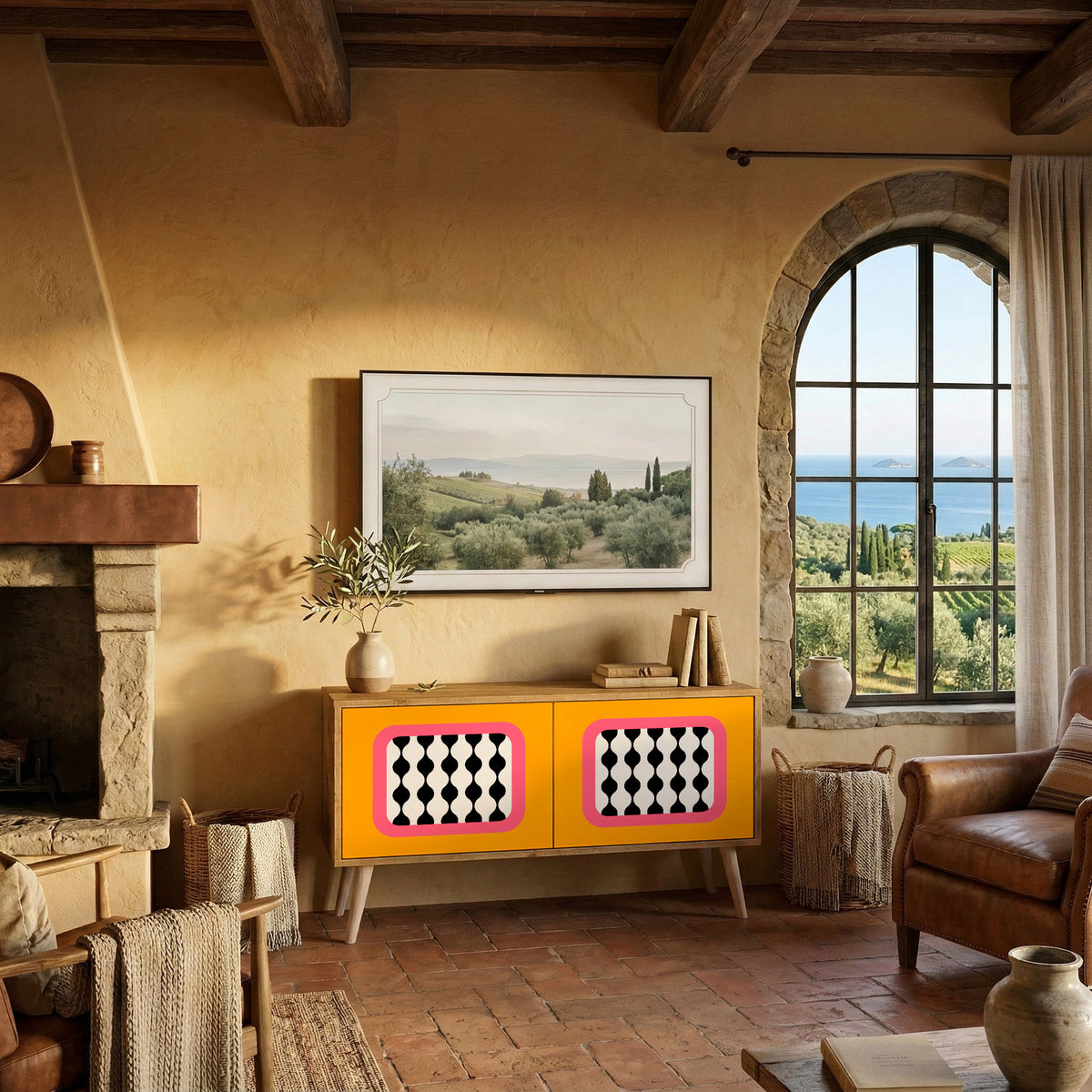 TEARS IN HEAVEN Mueble de TV Compacto de 2 puertas